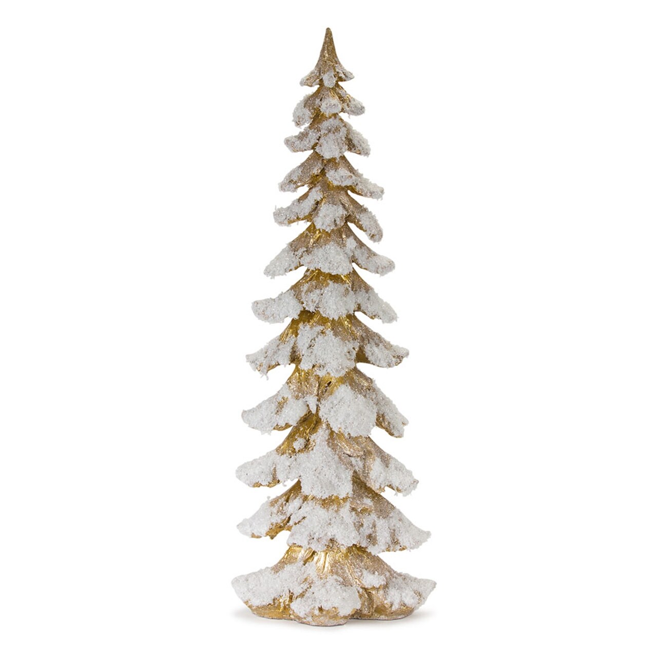 Melrose 26" Gold and White Frosted Christmas Tree Tabletop Decoration